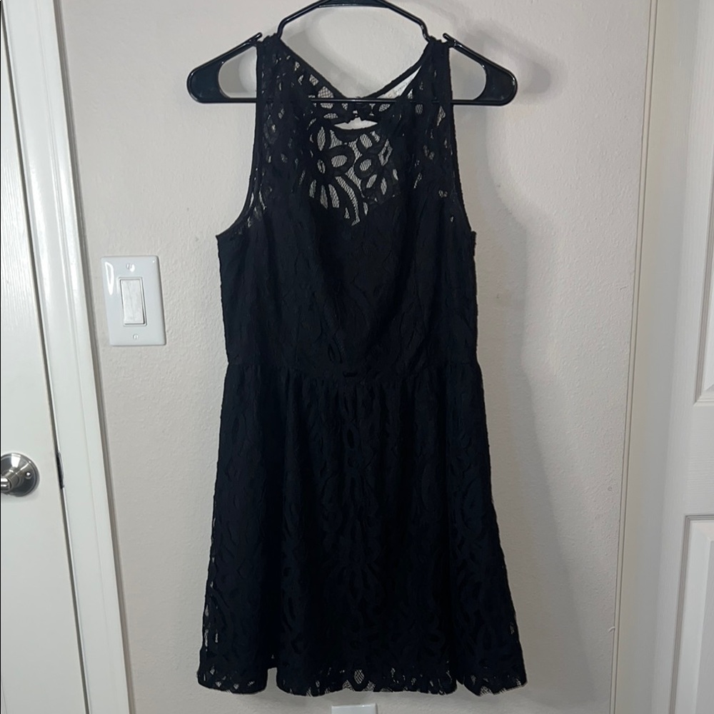 LC Lauren Conrad Black Embellished Bustier Mini Dress
